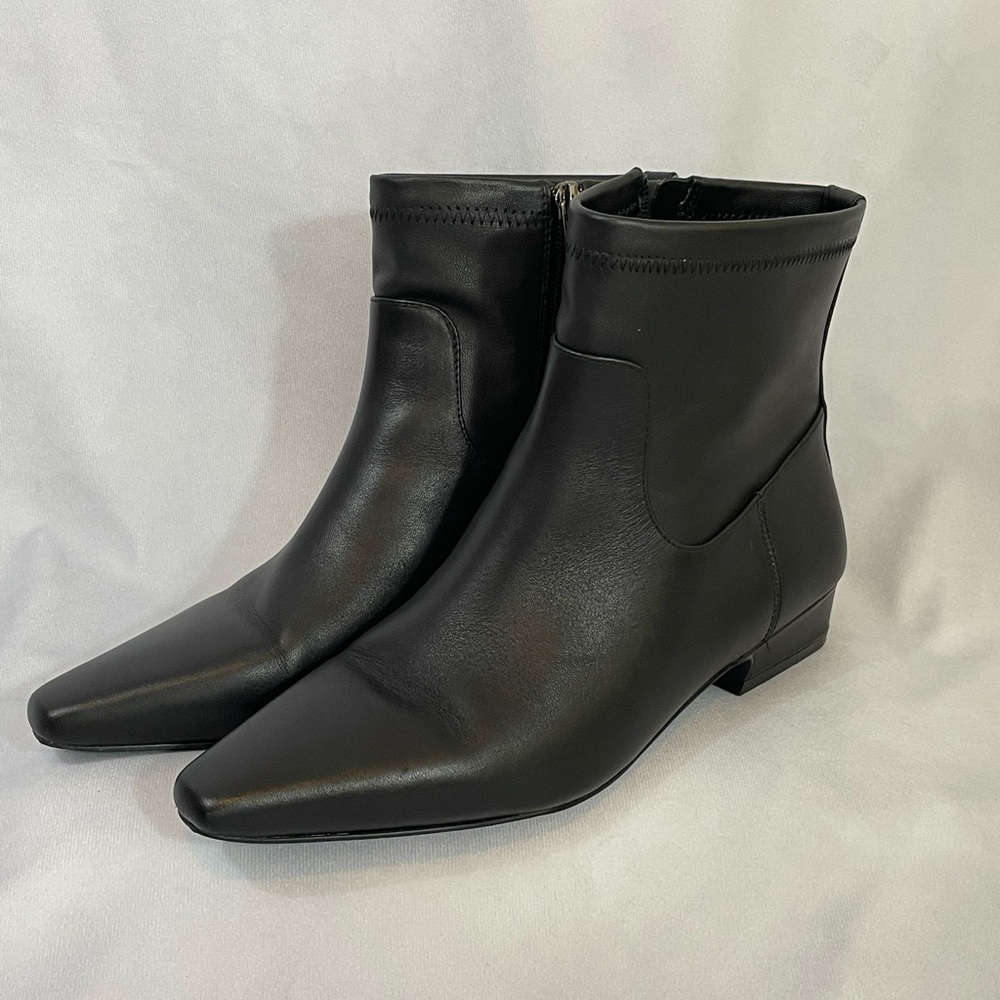 Jason Wu Black Leather Pointed-Toe Ankle Boots - Picture 7 of 7